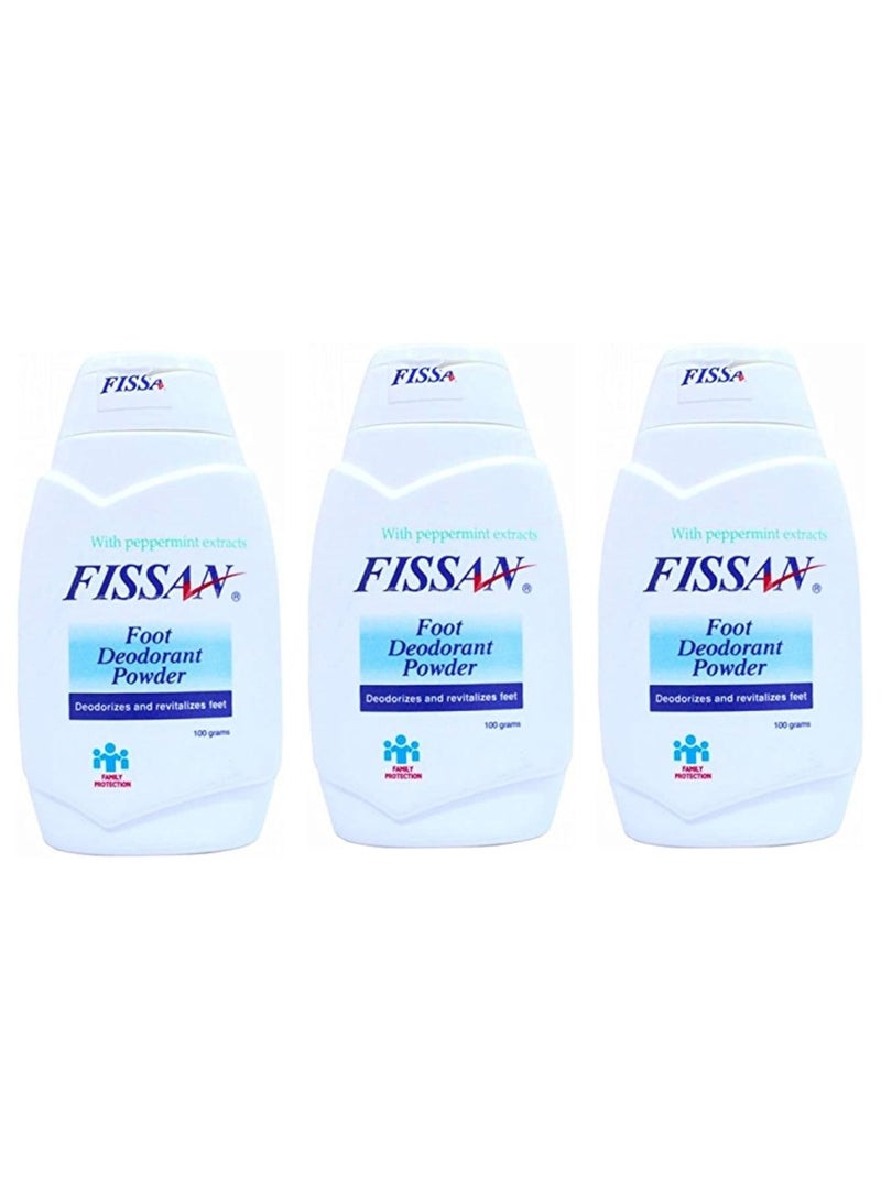 3 Piece Foot Deodorant Powder 100g